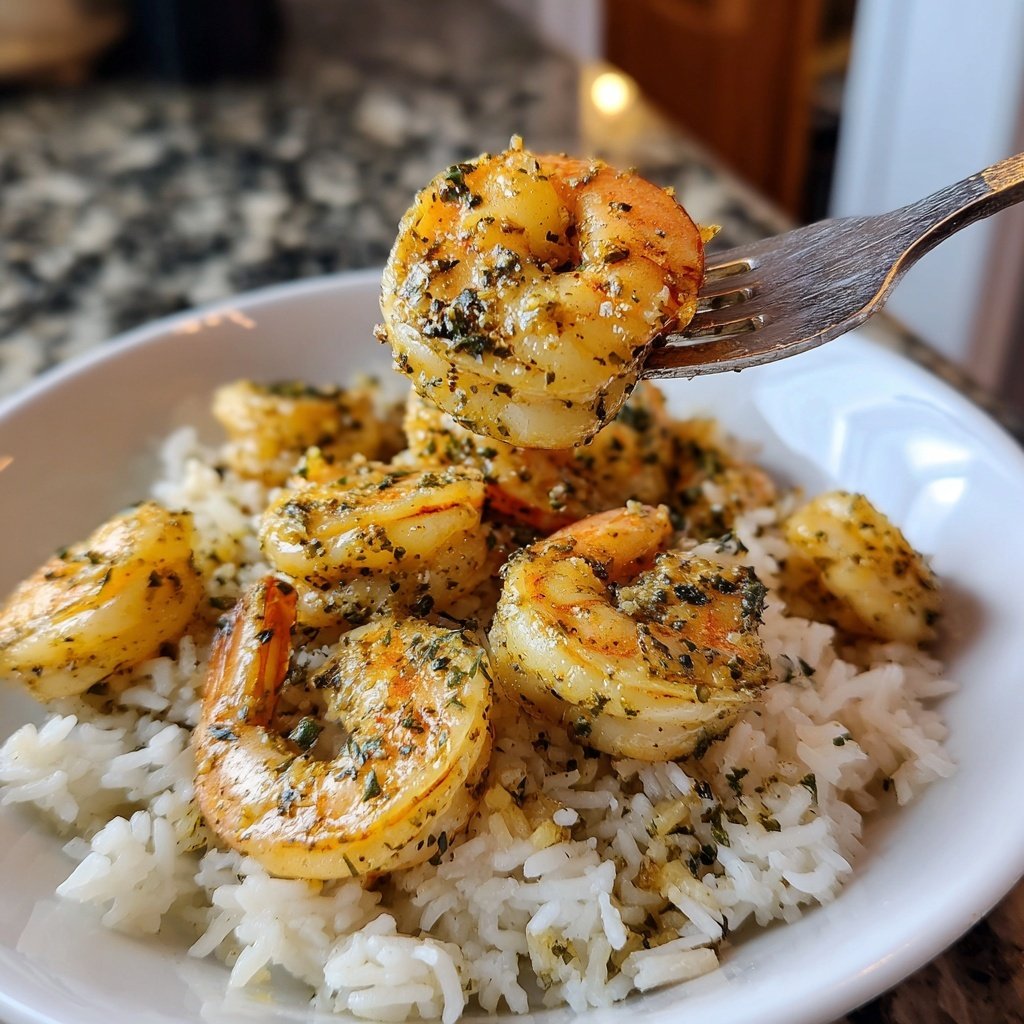 Garlic Butter Shrimp With Rice