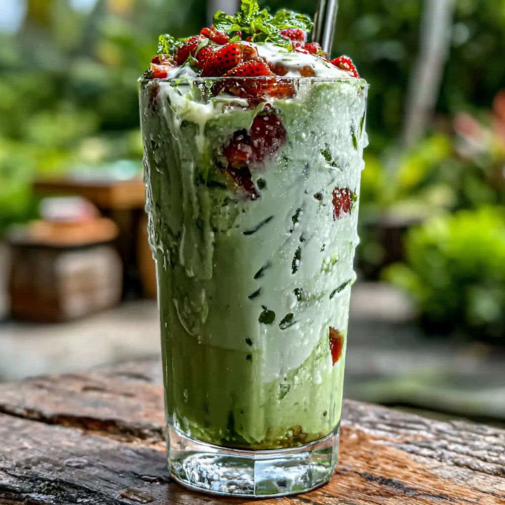 Iced Strawberry Matcha Latte Recipe