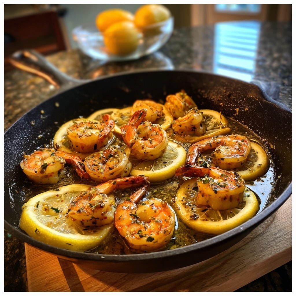 Lemon Garlic Shrimp Skillet