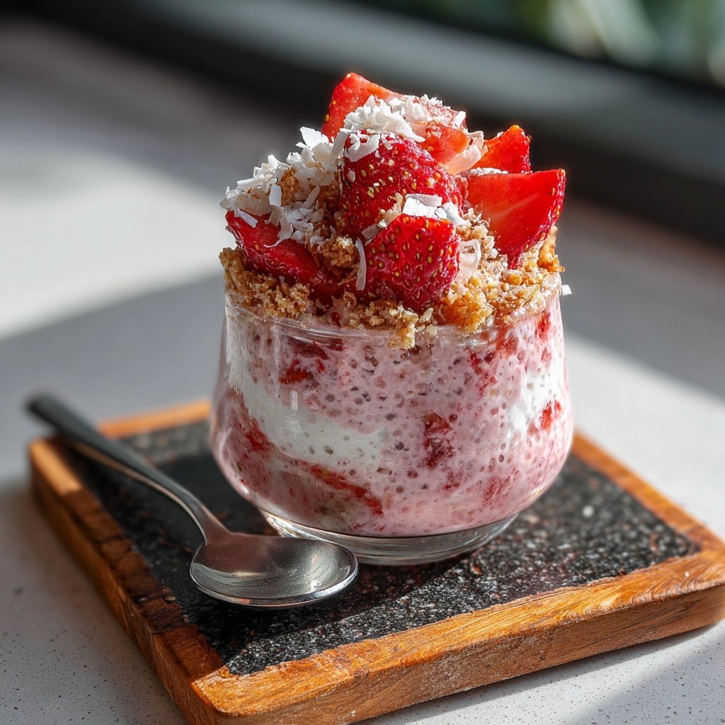 Strawberry Coconut Chia Pudding