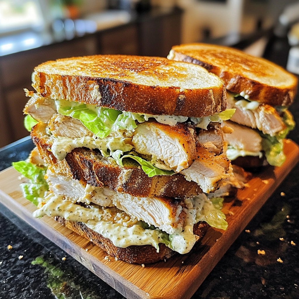 Easy Slow Cooker Chicken Caesar Sandwiches