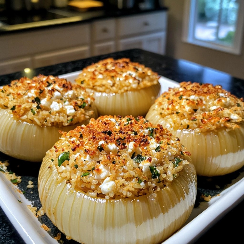 Greek Stuffed Onions