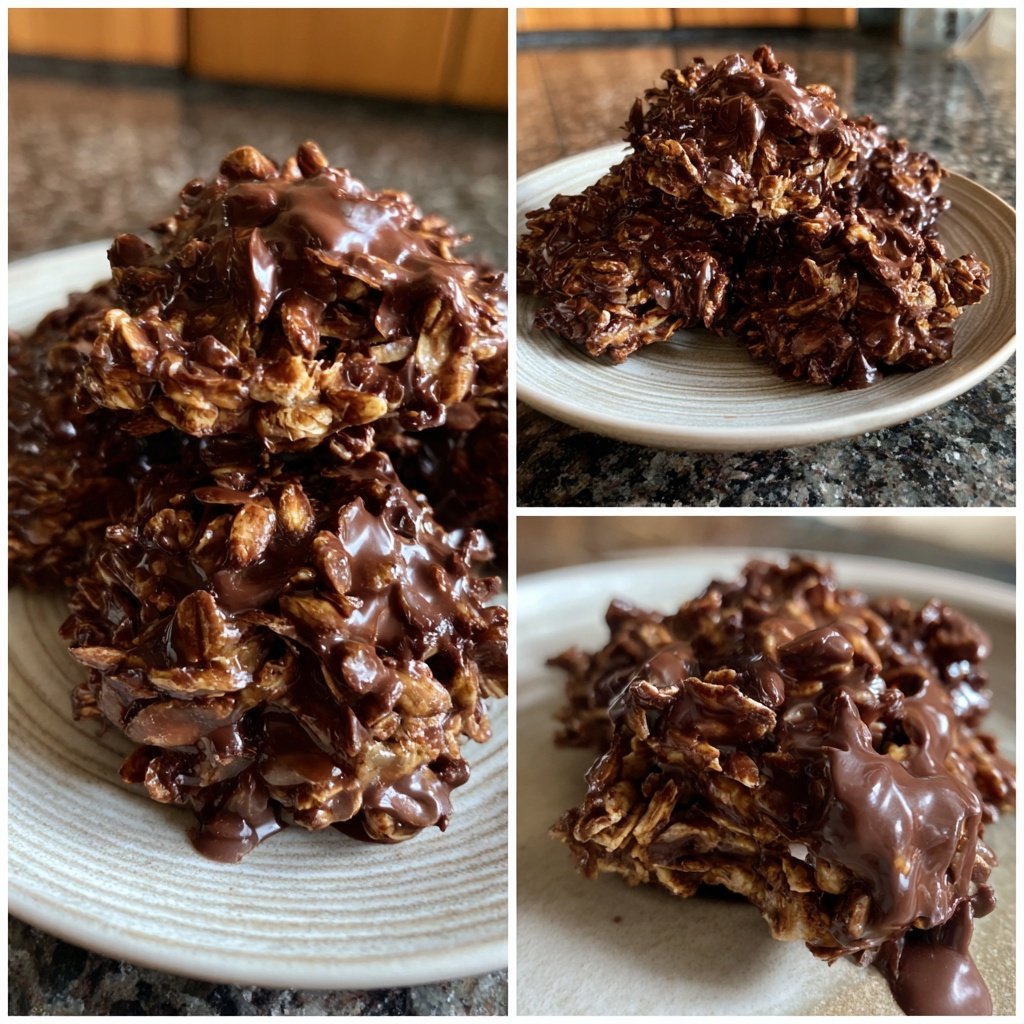 Chocolate Oat Peanut Clusters