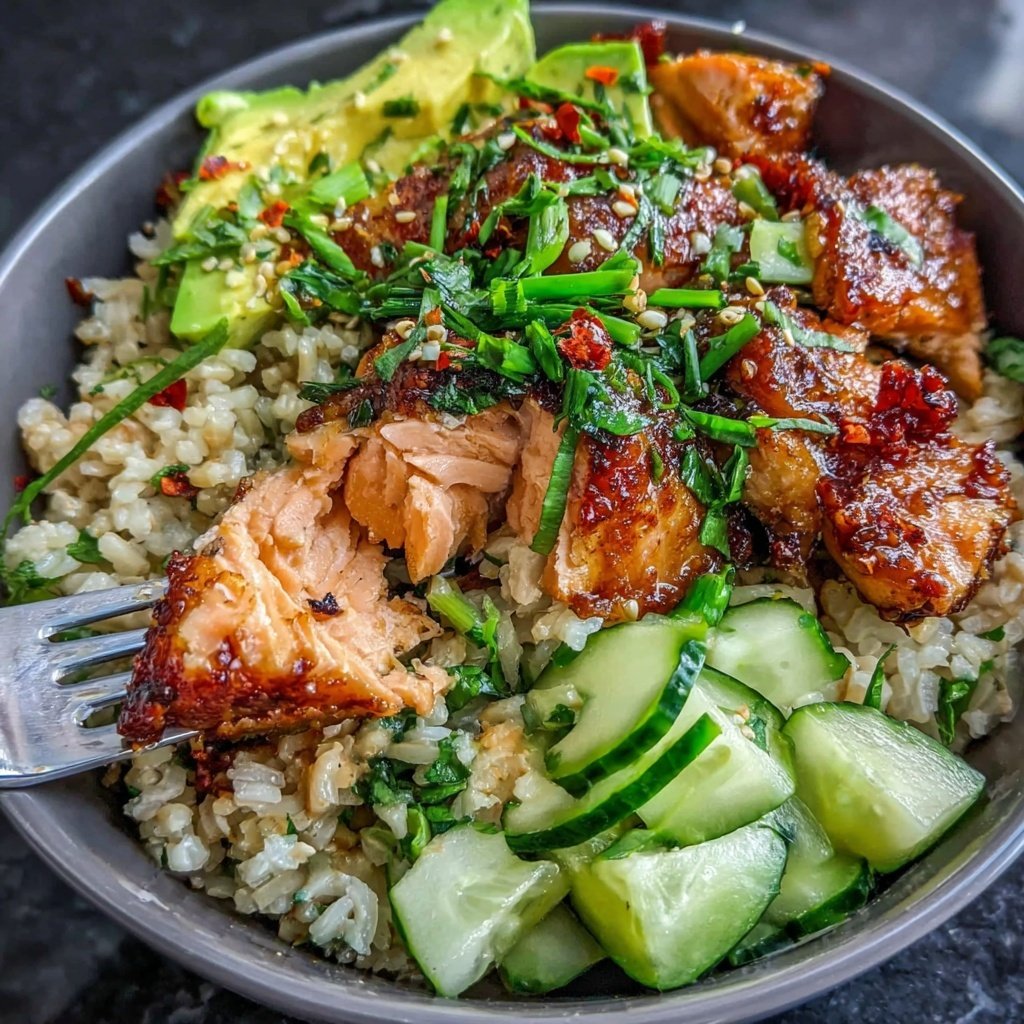 Easy Healthy Salmon Rice Bowl