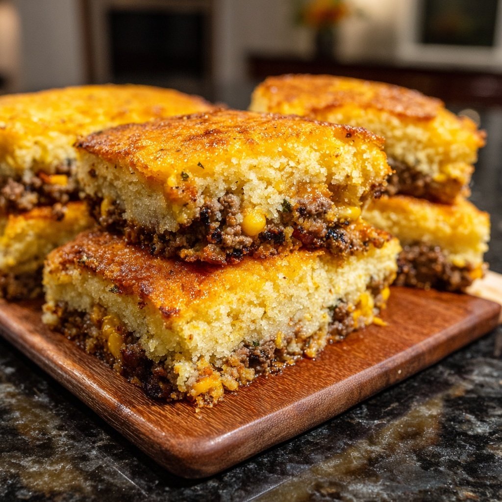 Ground Beef And Cornbread Casserole