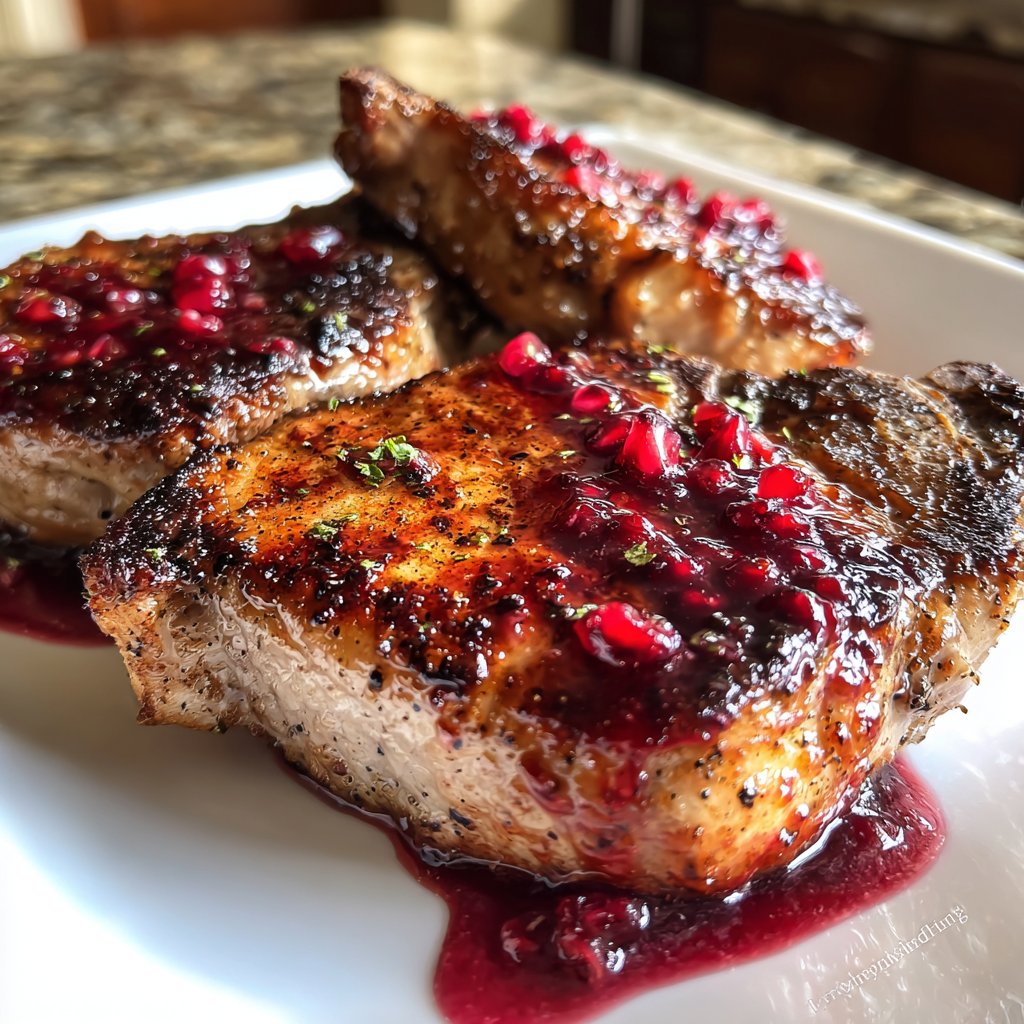 Pork Chops with Pomegranate Pan Sauce